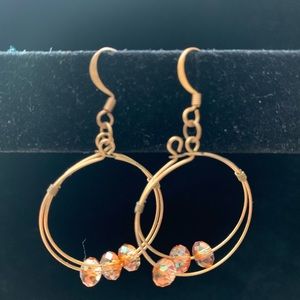 Double hoop dangle earrings